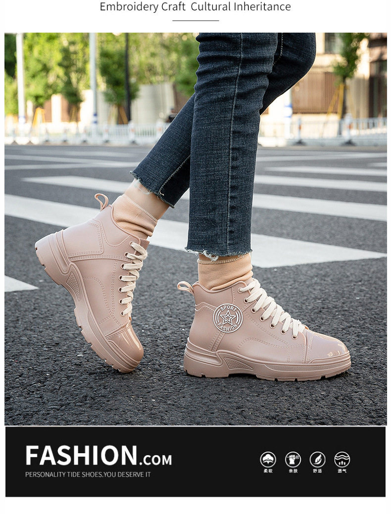 时尚女款防水雨鞋防滑雨靴短筒新款韩版休闲外穿套脚胶鞋外贸跨境详情2