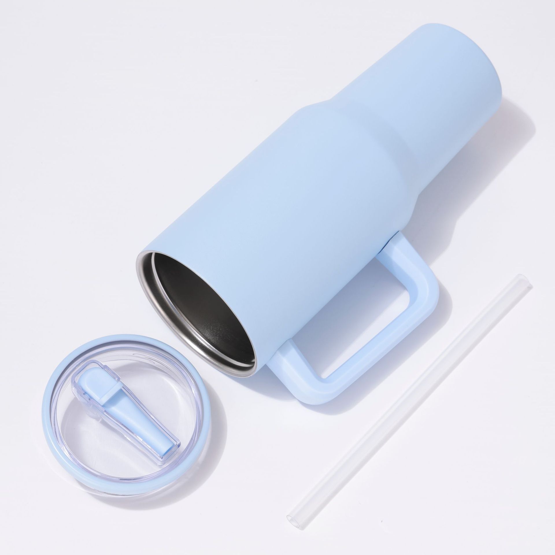 40oz304不锈钢手柄汽车杯纯色吸管保温水杯大容量保冷冰霸杯批发详情10