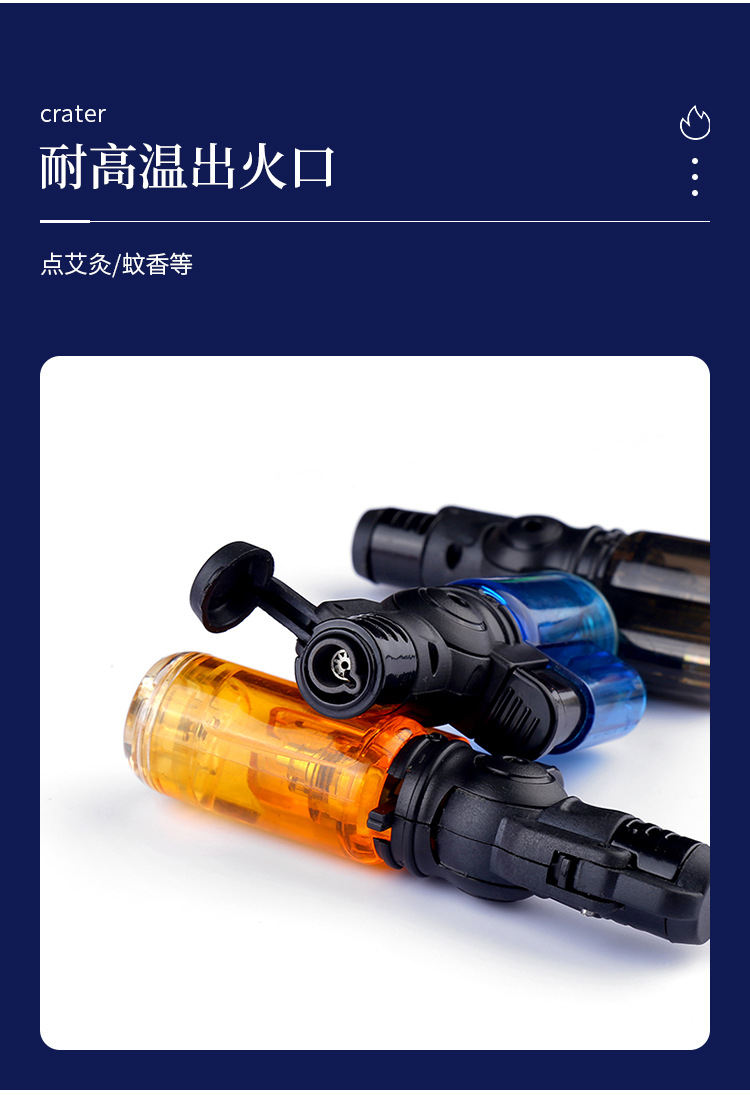 跨境创意小巧户外便携小焊枪直冲喷火可充气式防风打火机厂家直供详情5