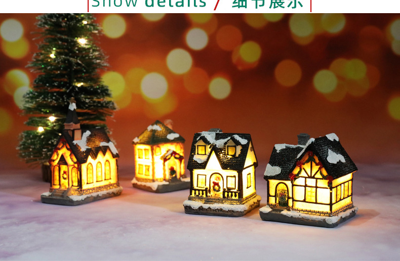 Christmas decorations, resin luminescent micro-landscape small houses, Christmas decorative small ornaments, gifts and supplies pic 10