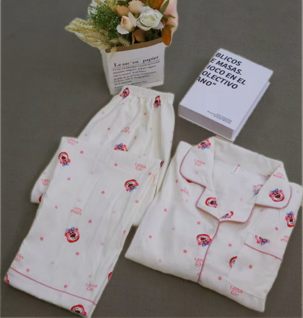 Spring new Cloud cotton Korean InS-style long-sleeved pajamas for girls, sweet and cartoonish, cute student home wear set pic 31