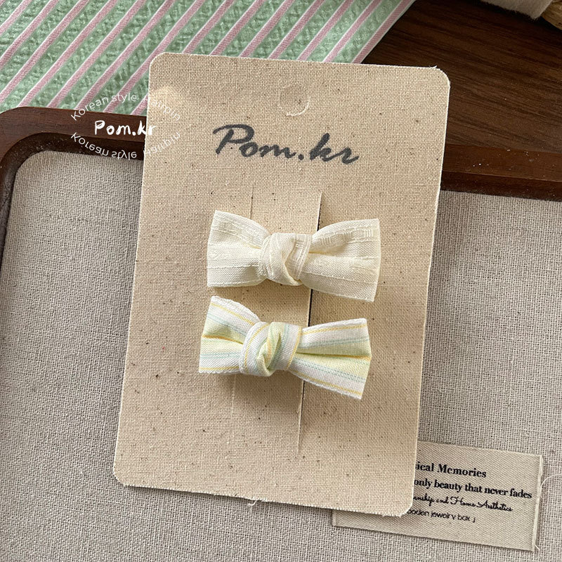 新款韩版甜美奶油色蝴蝶结发夹少女侧边碎发刘海夹布艺儿童掰掰夹详情10