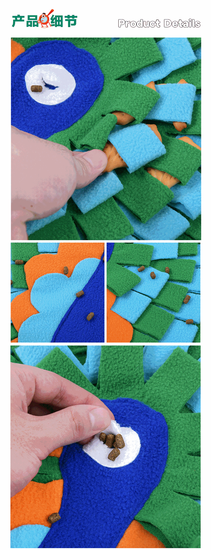 Rongka Pet Cross-border Cartoon Animal Series: Sheep, Lions, rabbits, raccoons, peacocks, smell blankets, foraging pads, relieve boredom, food hiding toys, pet toys pic 14