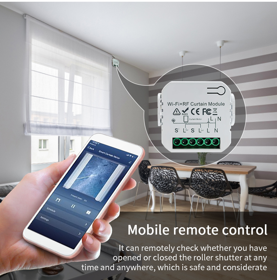 Tuya APP timed voice tubular motor controller switch smart home WIFI curtain switch on-off device pic 4
