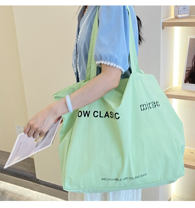 热巴同款帆布包LOWCLASSIC大容量通勤单肩包简约购物袋潮百搭详情16