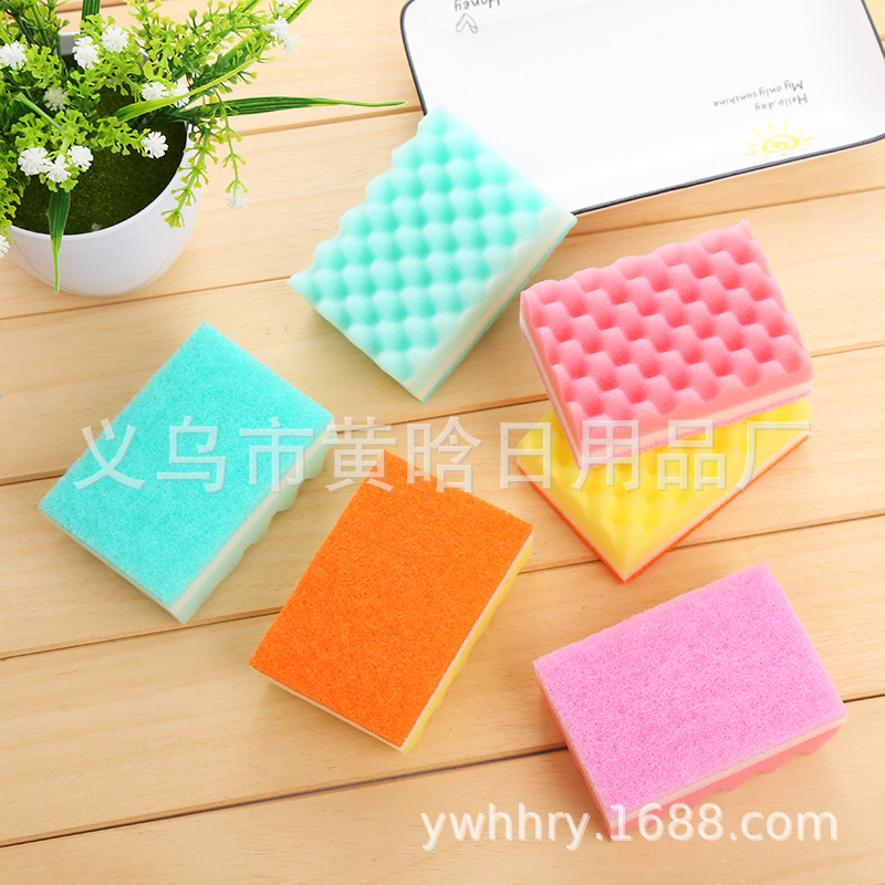 【 Chi Jia 】 6-piece kitchen wave cleaning sponge, scouring pad, car wash, waxing and foaming sponge block pic 2