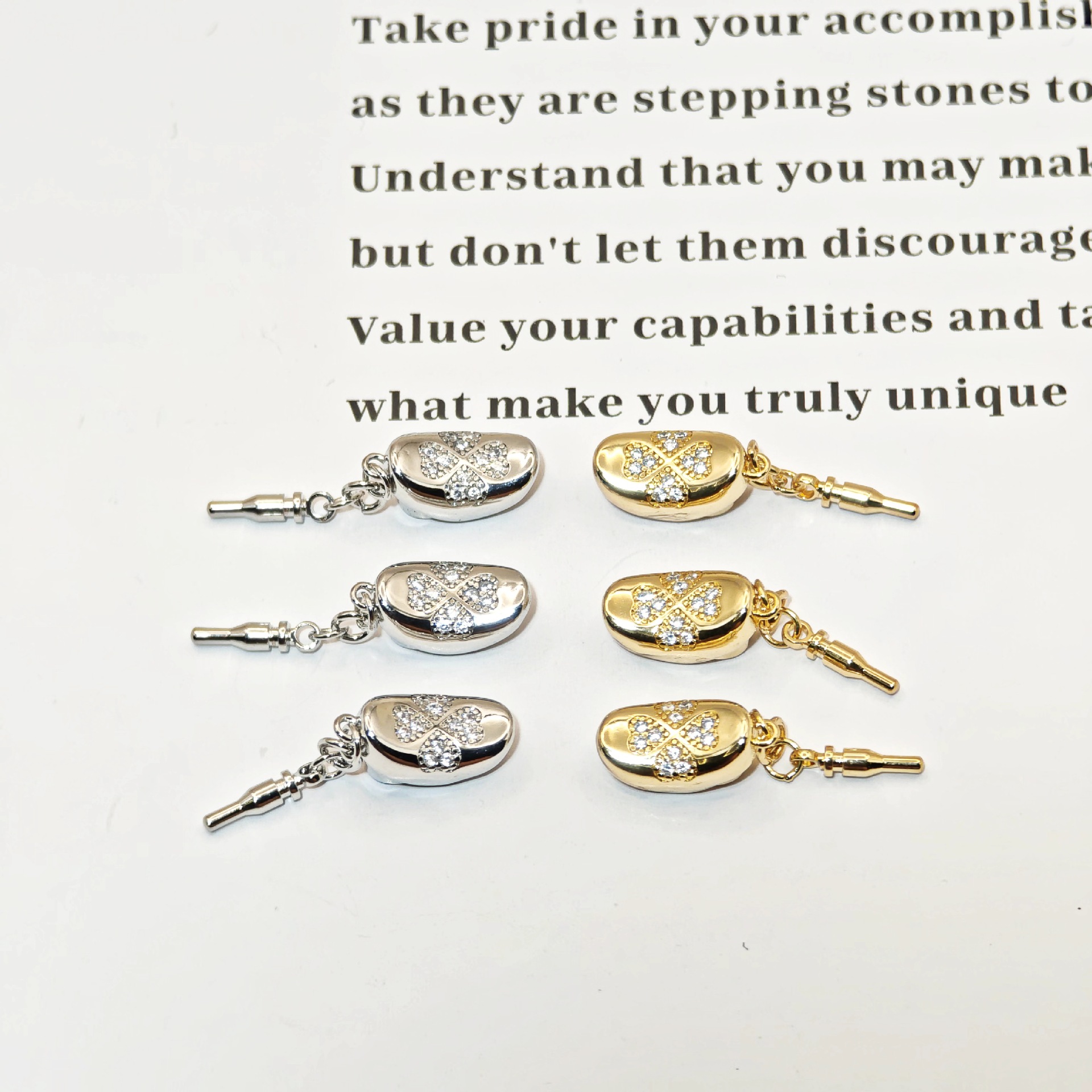 Color-preserving micro-inlaid zircon ingot clasp pearl clasp DIY handmade bracelet necklace connecting clasp accessory piece pic 6