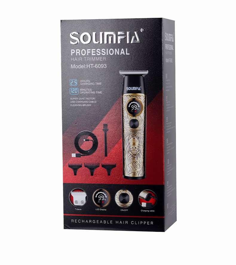 SOLIMPIA电动理发器发廊复古男士油头雕刻剪液晶数显剃头刀电推子详情20