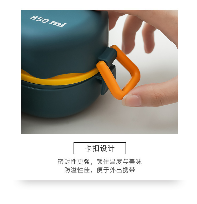 European-style plastic double-layer bento box, microwave oven lunch box, Japanese cartoon with tableware, office worker and student meals pic 14