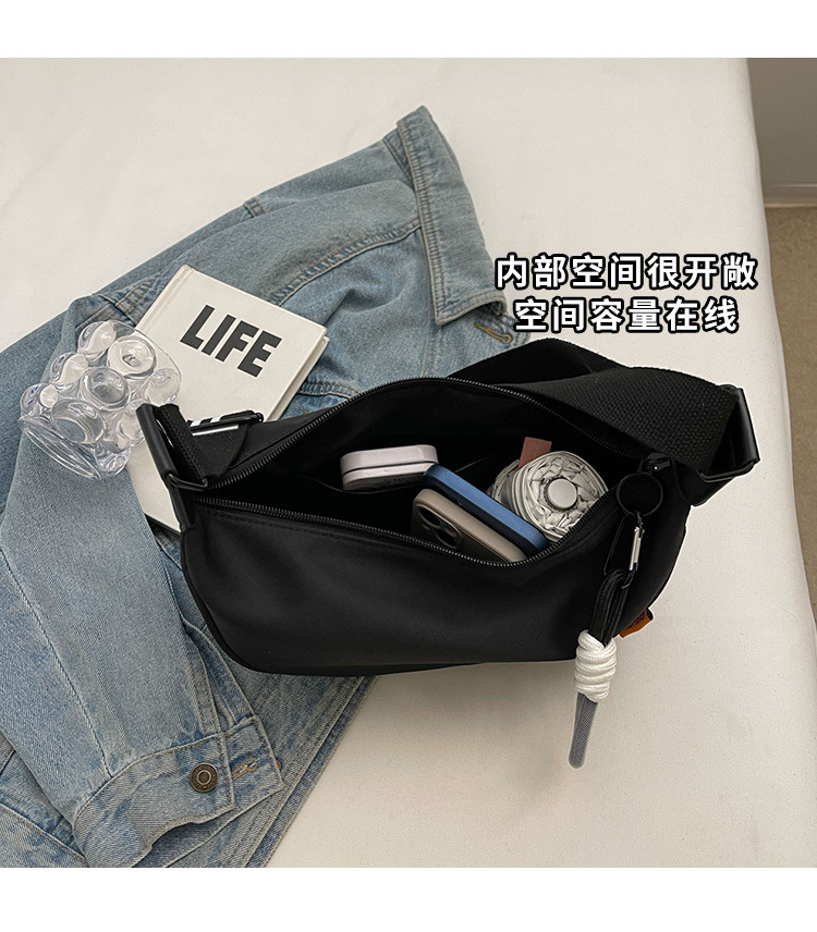 Casual nylon fabric bag for women, 2024 new trendy Korean style crossbody dumpling bag, versatile large-capacity canvas single-shoulder bag pic 7