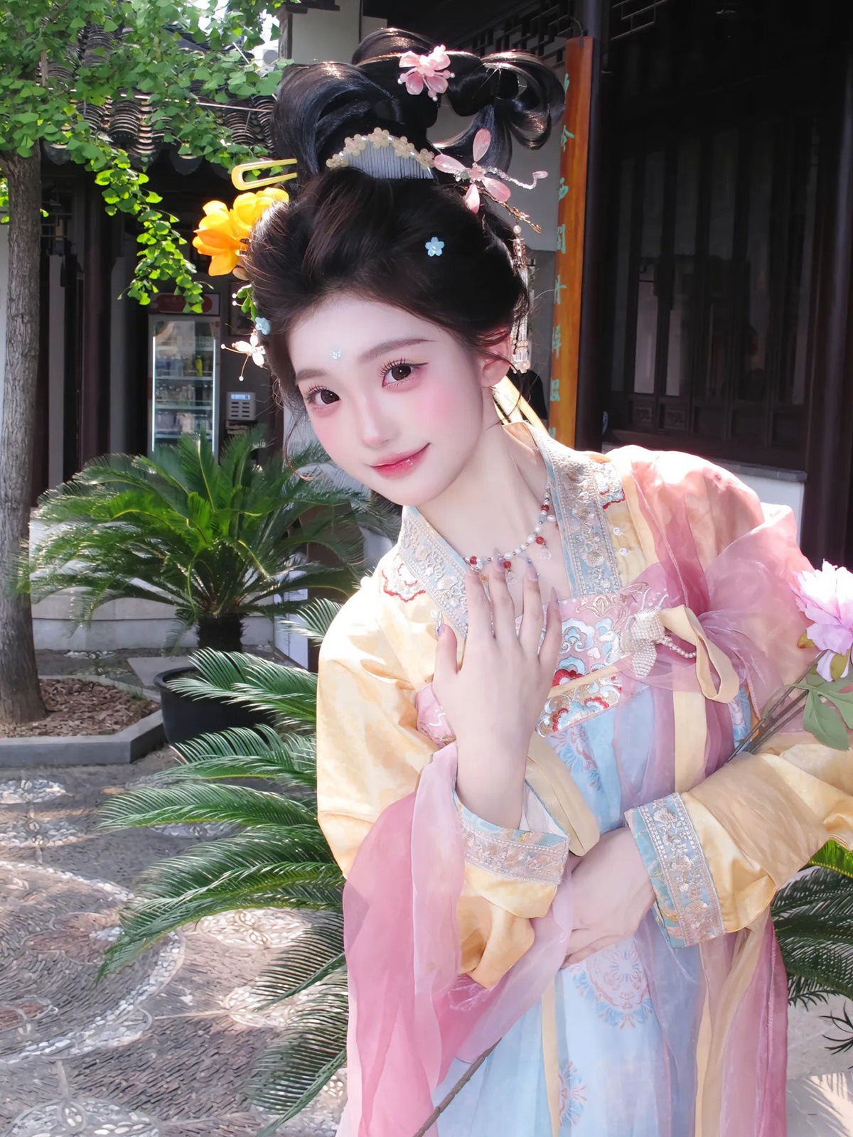 国潮唐制汉服齐胸襦裙女成人重工刺绣中国风日常春夏款飘逸仙气古装裙详情2