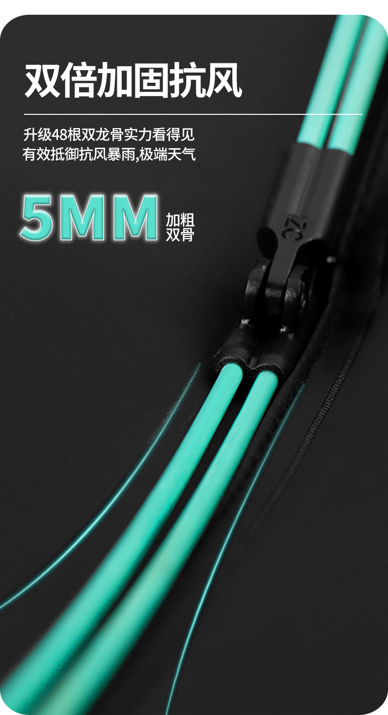 三折48骨自动雨伞大号黑胶防晒太阳伞批发晴雨伞广告伞折叠遮阳伞详情4