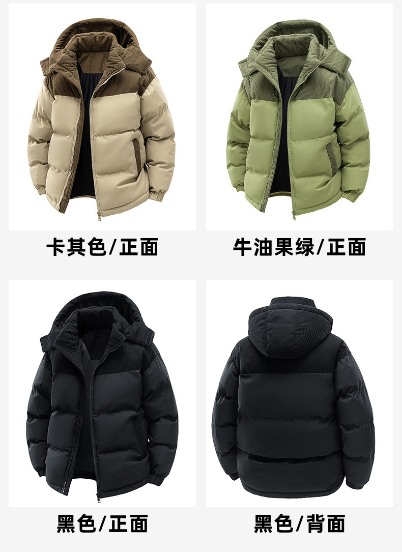 Cross-border cotton-padded jacket for men with fleece 2025 winter new style thickened warm and cold-proof cotton-padded jacket, cotton-padded coat, trendy, can be opened again pic 16