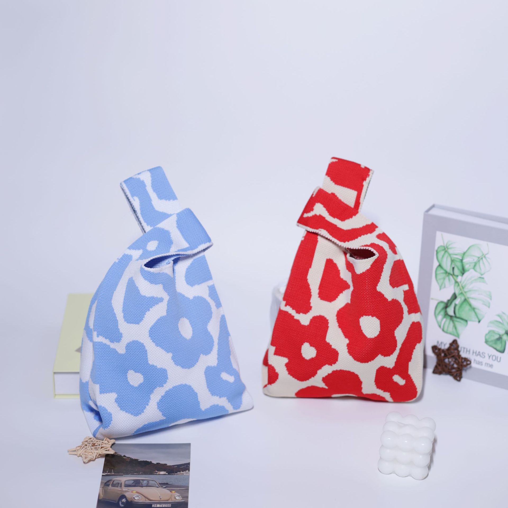 韩版针织包手提包水桶包托特包百搭编织包可爱笑脸系简约伴手礼详情22