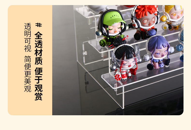 透明亚克力阶梯展示架 A6亚克力台卡盲盒展示架超市广告牌指示牌A6L形台卡详情10