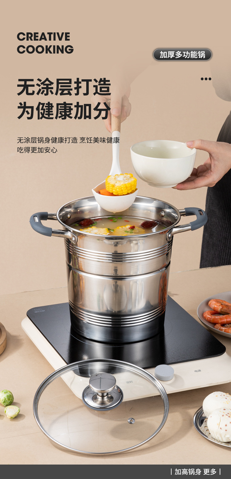 不锈钢油炸锅家用商用加厚防烫双耳带滤网炸锅跨境大容量蒸煮汤锅详情4