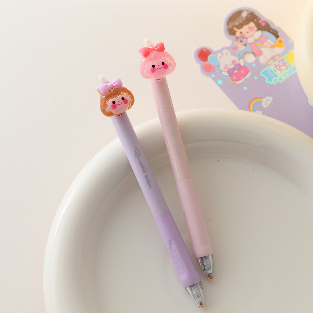 Chenxi Summer Garden Party Press Erasable Pen 1+2 Set, blue pen core ST pen tip 0.5mm, smooth writing pic 7