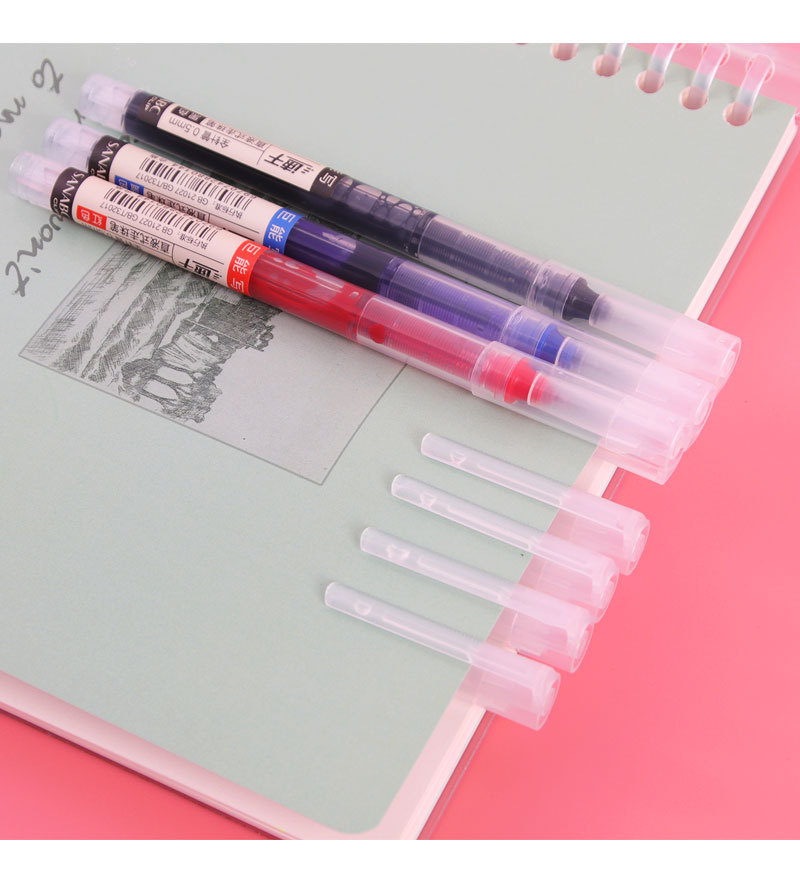 Wholesale of direct-flow ballpoint pens, quick-drying black pens, student pens, gel pens, stationery, large-capacity 0.5mm practice water pens pic 12