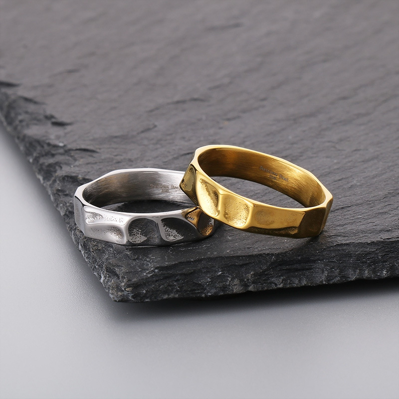 Wholesale of niche stainless steel ring accessories with a cold and unique texture design sense on Instagram pic 6