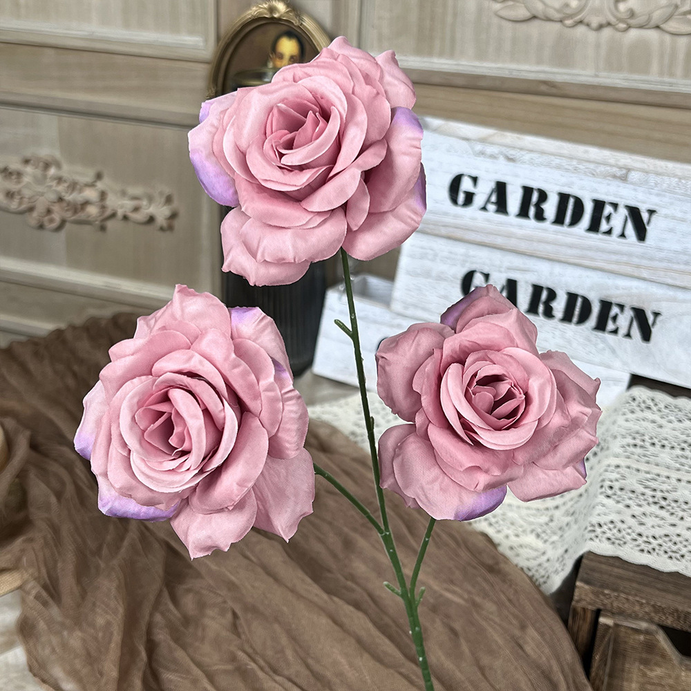 仿真钻石玫瑰假花人造花成品婚庆用花地排造景花高级感客厅插花束详情12