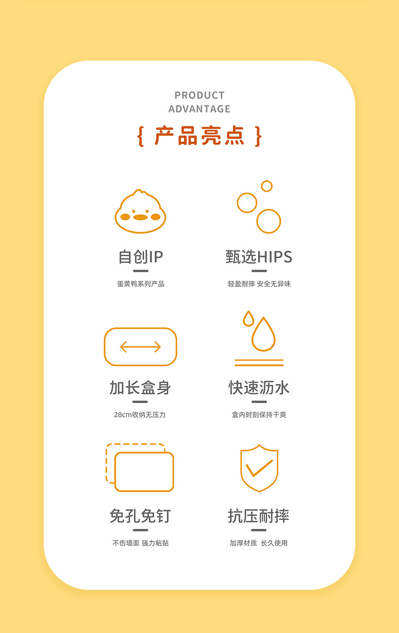 Bathroom storage rack, multi-functional kitchen plastic wall-mounted storage rack, dormitory bathroom wall-mounted storage rack without drilling pic 1