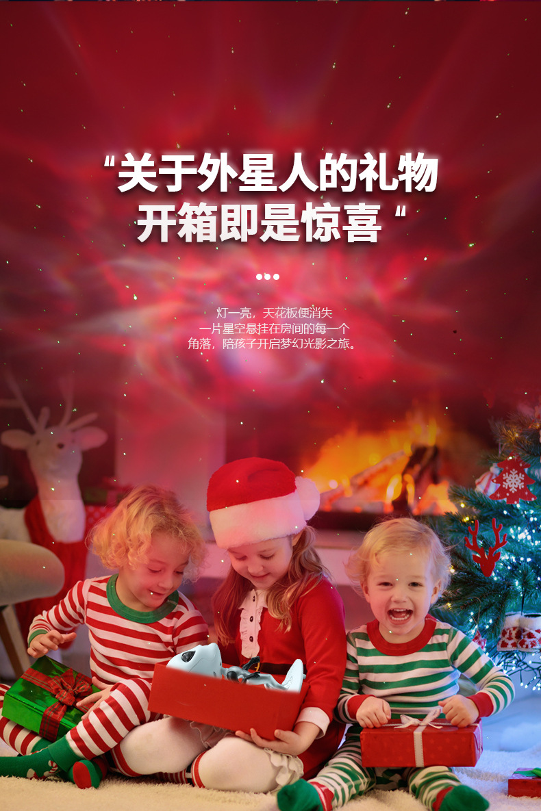 亚马逊创意大眼变异外星人语音互动星空投影灯 创意蓝牙白噪音旋转星空灯家庭桌面卧室摆件车载生日礼品LED浪漫氛围奇幻小夜灯详情9