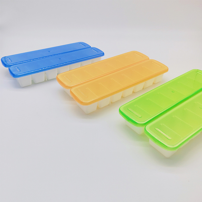 Home congeladores de hielo cubitos de hielo de plástico moldes de congelación máquina de hielo con tapas cajas de hielo cuadradas congeladores almacenamiento pic 2