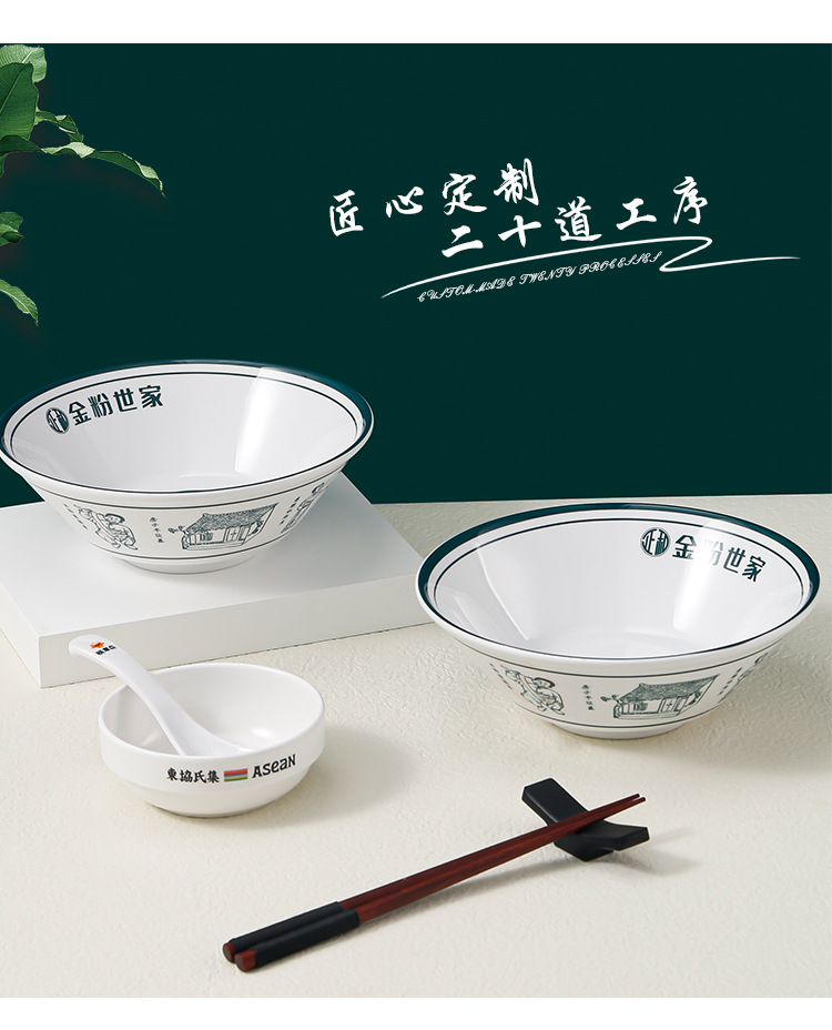 定制密胺圆形盘子平盘餐饮酒店商用仿瓷餐具自助餐西餐盘子印logo详情17