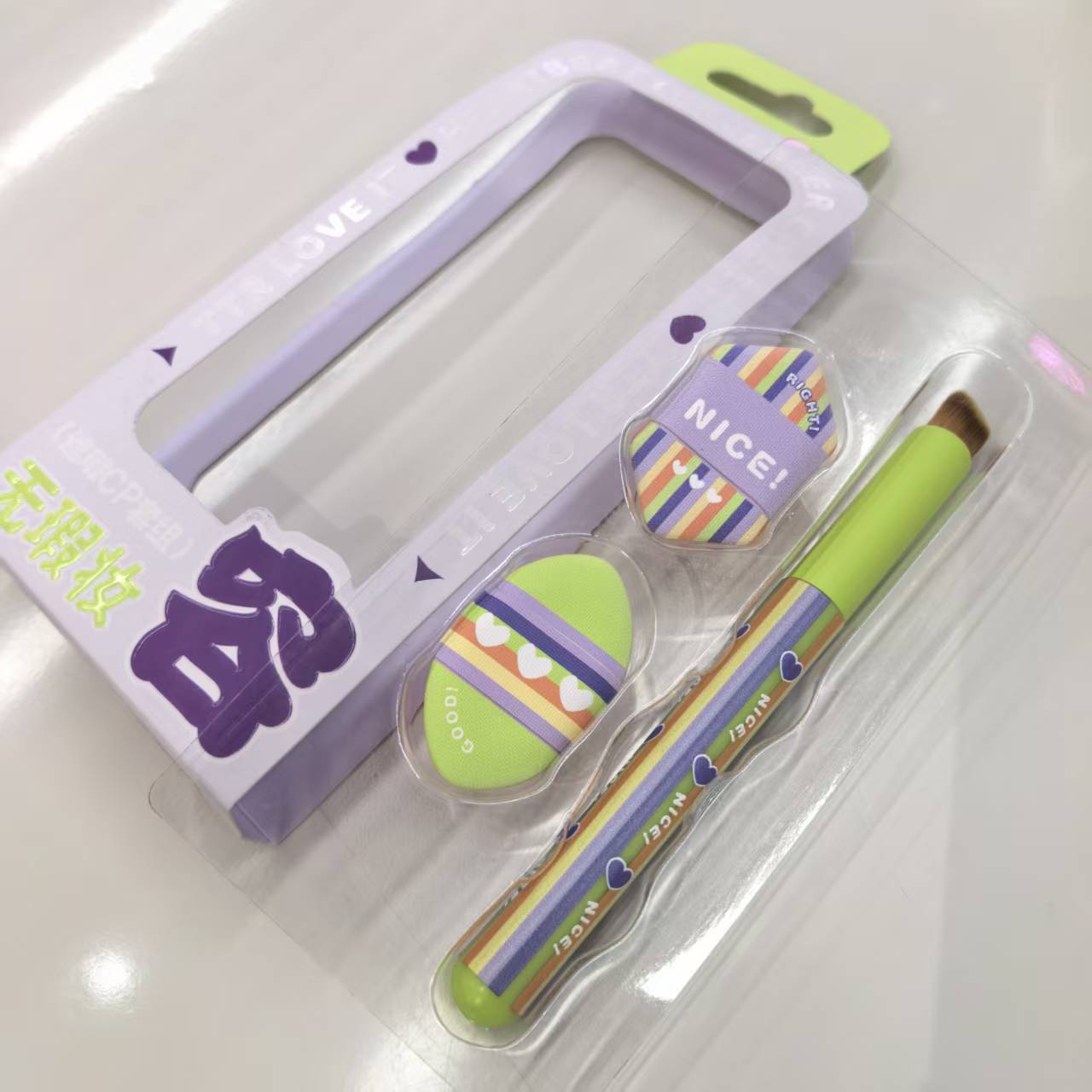 卡盟气垫粉扑套装干湿两用超软服帖不吃粉化妆美妆蛋粉底平头刷详情2