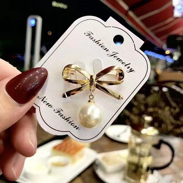 时尚猫眼石蝴蝶结领针胸针女百搭可爱防走光别针固定防走光潮流胸详情31