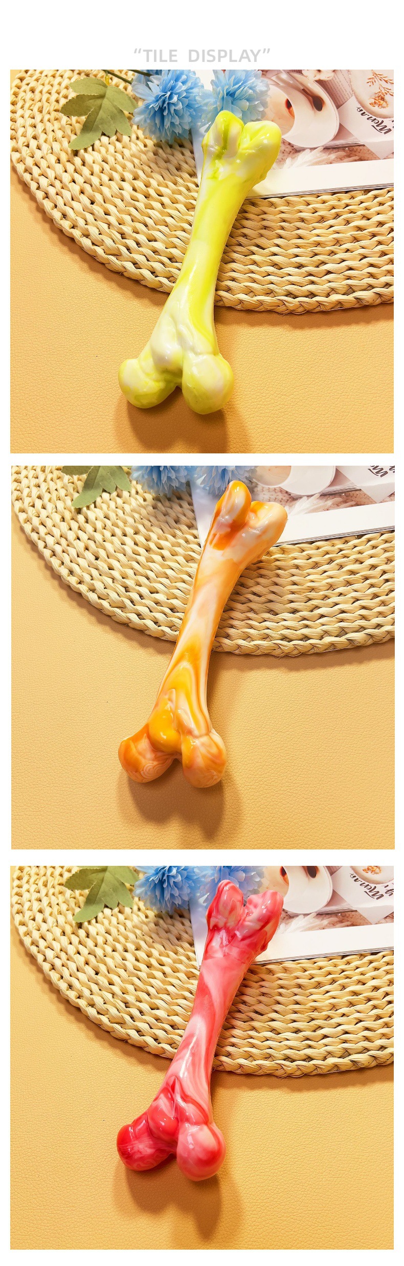 Dog toy bones, biting and boring gadgets, teething rubber, Teddy bite rubber pet supplies for small, medium and large dogs pic 6