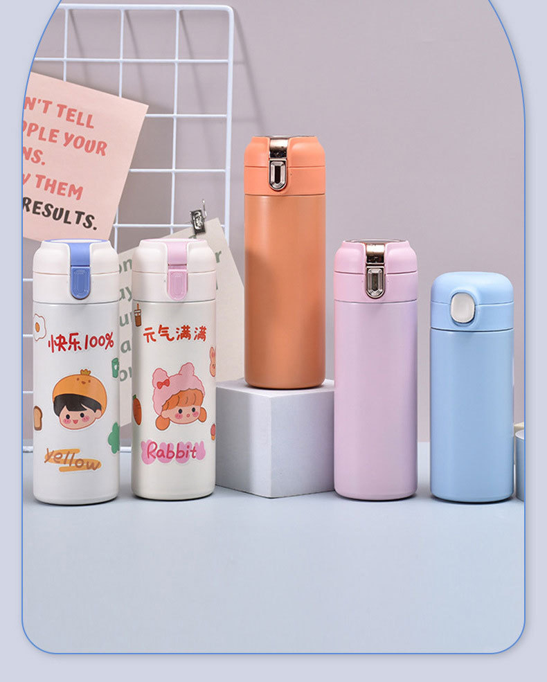 304不锈钢智能弹跳盖豌豆杯真空男女保温杯创意学生定制礼品水杯详情2