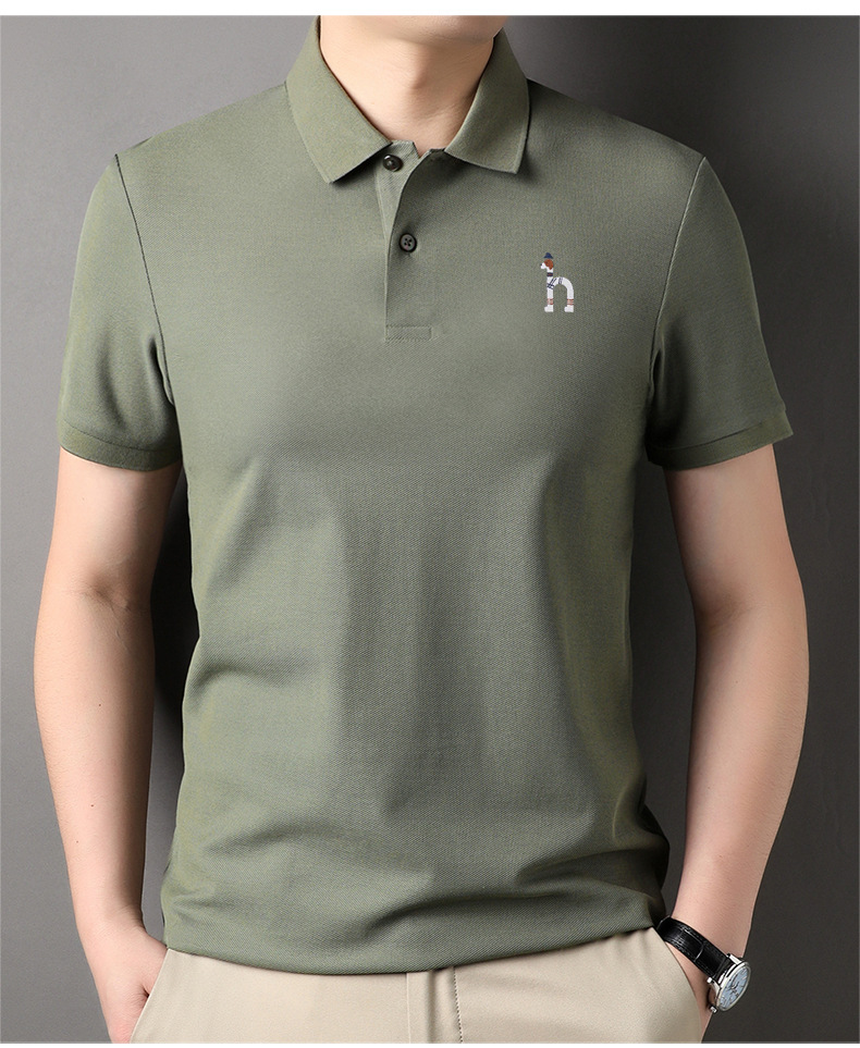Hazzys genuine Hazzys short-sleeved T-shirt for men, pure cotton summer lapel business casual versatile half-sleeved Polo shirt pic 16