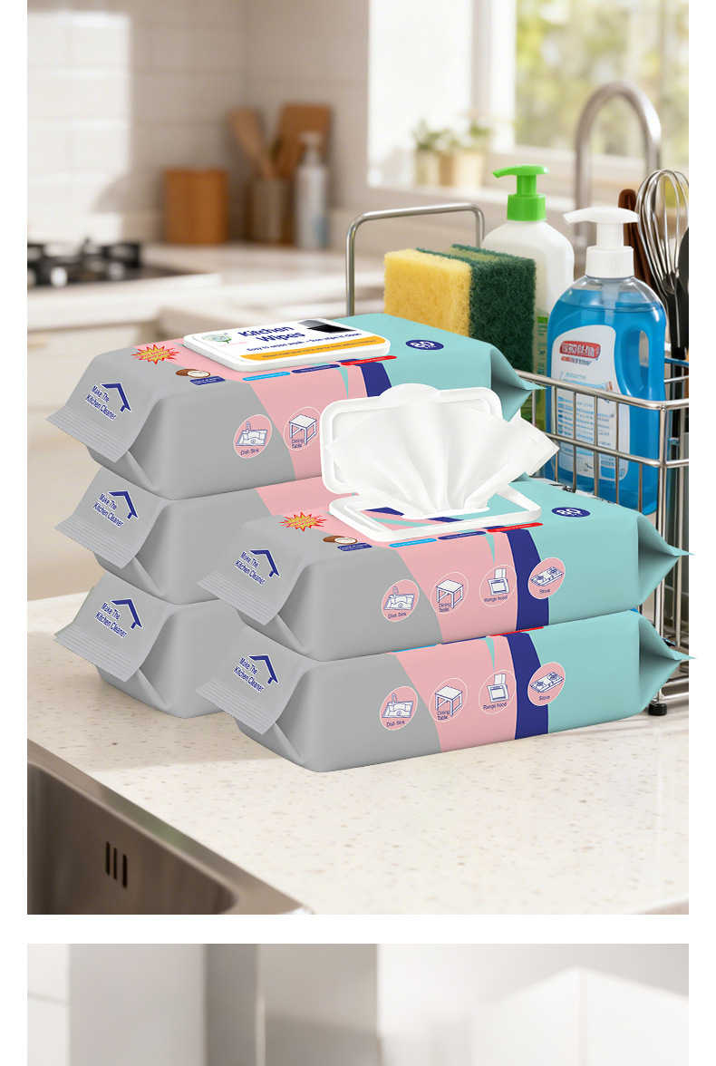 厨房湿巾去污去油湿巾家用加大清洁油烟机专用厨房湿巾工厂批现货详情10