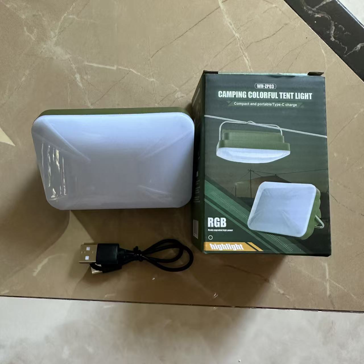 New RGB seven-color camping lamp, telescopic three-leaf lamp, camping lamp, fire safety indicator light, telescopic bracket pic 7