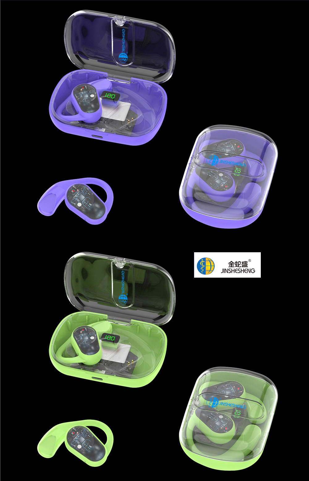 新款挂耳式蓝牙耳机超长续航不入耳TWS无线双耳创意透明耳机详情15