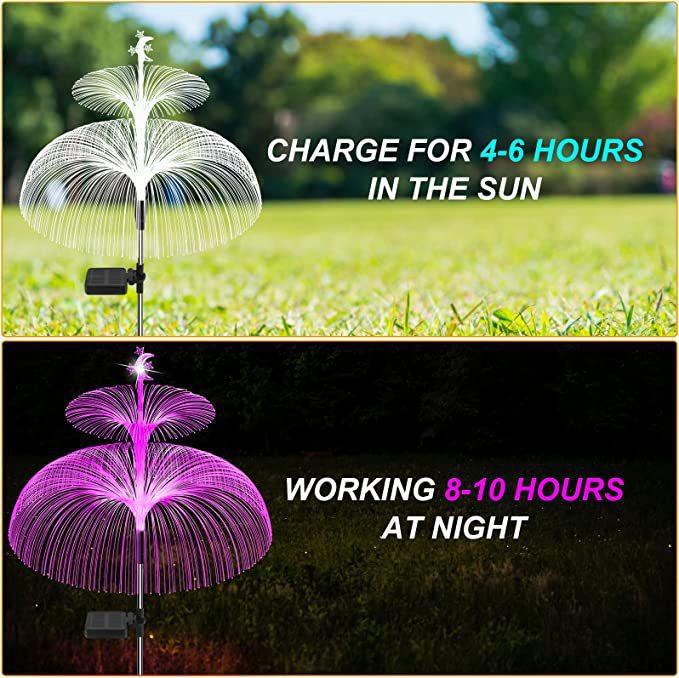 Amazon solar jellyfish light, outdoor waterproof garden light, garden lawn light, decorative landscape ground insert ambient light pic 23