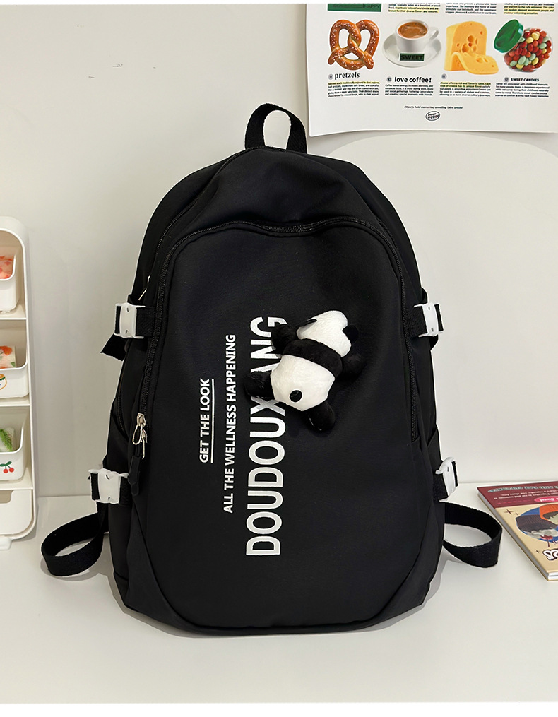 新款时尚休闲书包少女中学生双肩包高颜值大容量情侣双肩电脑包详情43