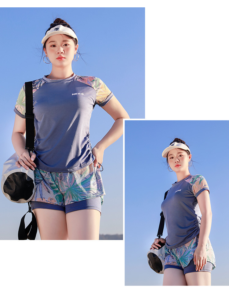 Wholesale of large-sized swimsuits for women, conservative and slimming two-piece sets, printed and slimming swimsuits for swimming, vacation and hot springs -028589 pic 50