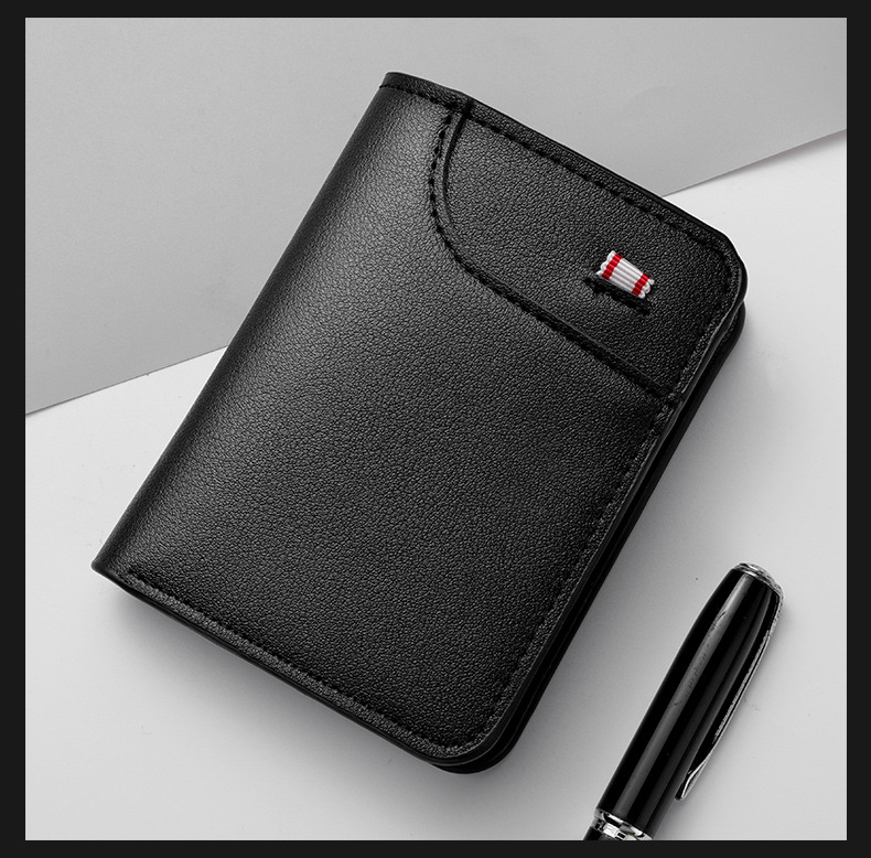 竖款男士钱包男超薄小钱包证件皮套男款美金夹迷你小钱包男式卡包详情13