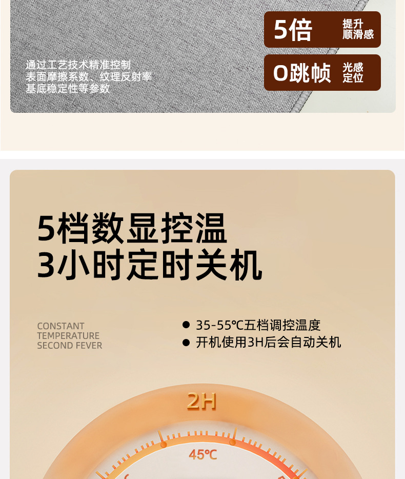 发热垫防水暖桌垫办公室电脑桌面加热鼠标垫学习写字暖手垫子超大详情16
