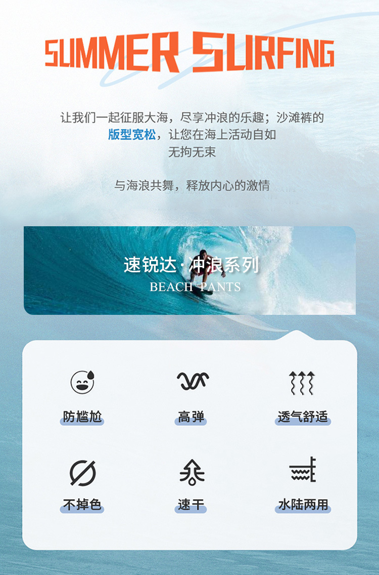 速锐达泳裤防尴尬新款速干大码平角泳衣泡温泉沙滩裤男女士游泳裤详情2