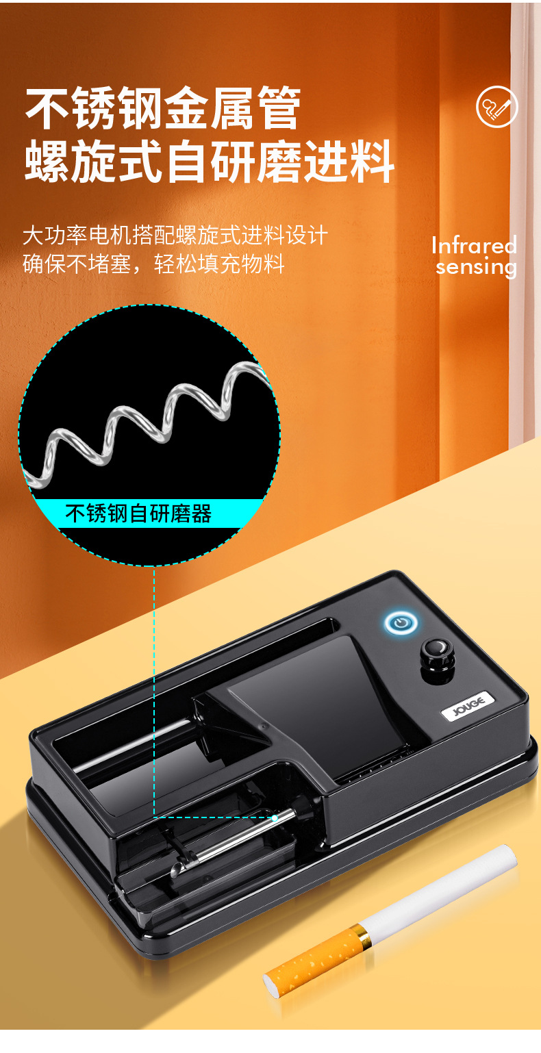 新款全自动卷烟器粗细一机两用款小型手动拉烟器电动卷烟机器批发详情11