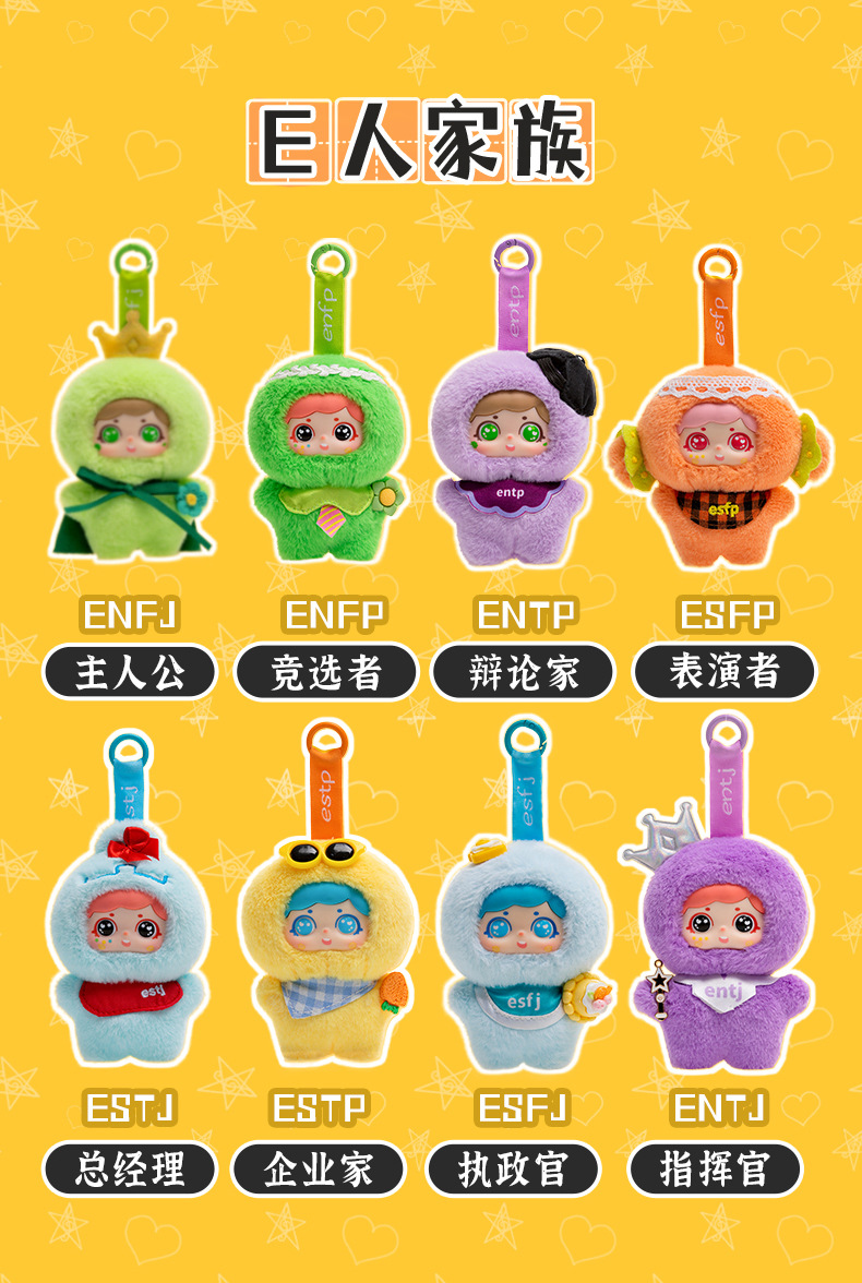 Hellokt Sixteen Personalities Star People Plush Keychain Pendant Doll Pendant Doll pic 6