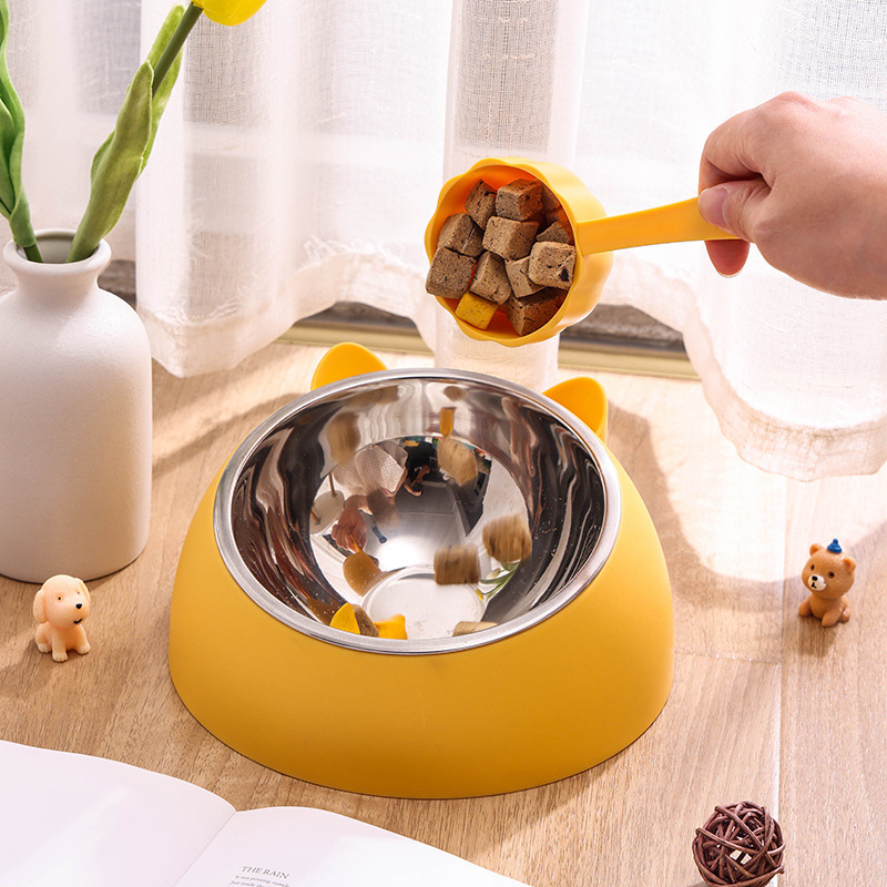 现货批发新不锈钢狗碗大号防滑猫碗倾斜可拆分喂食粮饮水猫咪用品详情2