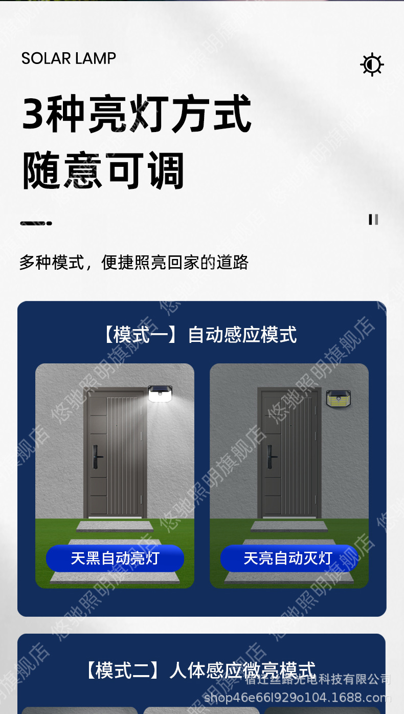 新款太阳能户外庭院灯家用农村院子室外防水人体感应照明路灯壁灯详情21