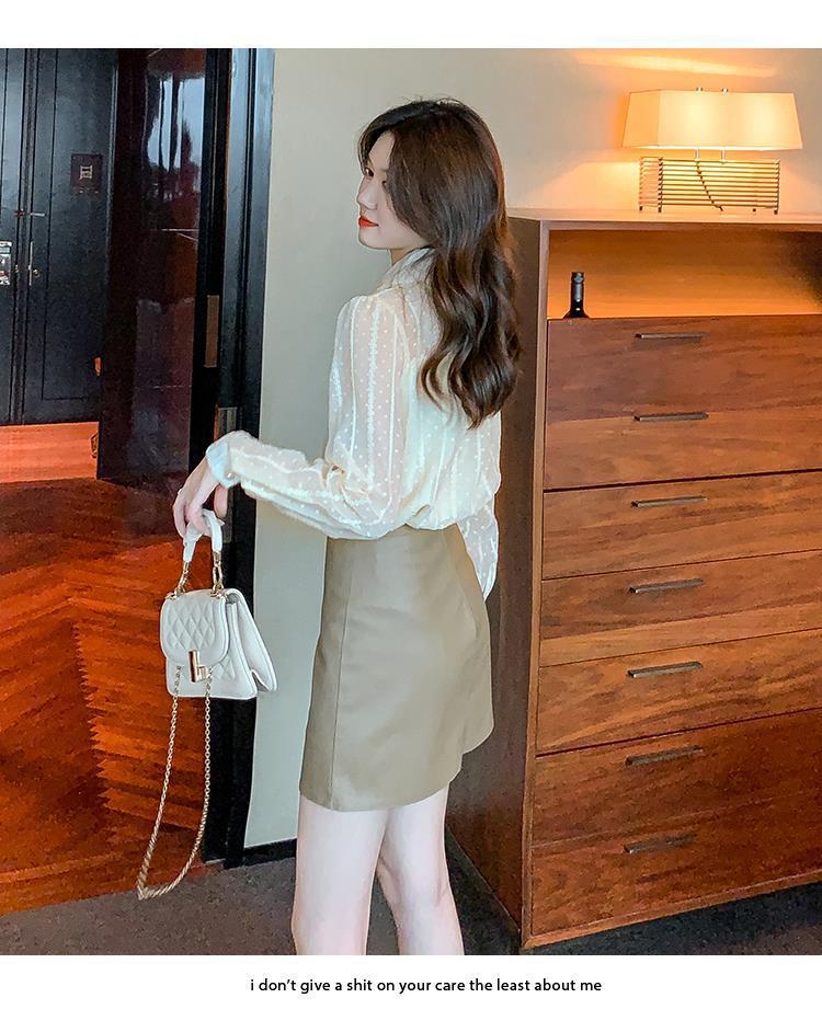 洋气蕾丝雪纺衫女长袖2025秋冬新款加绒加厚打底衫木耳边翻领衬衫详情21