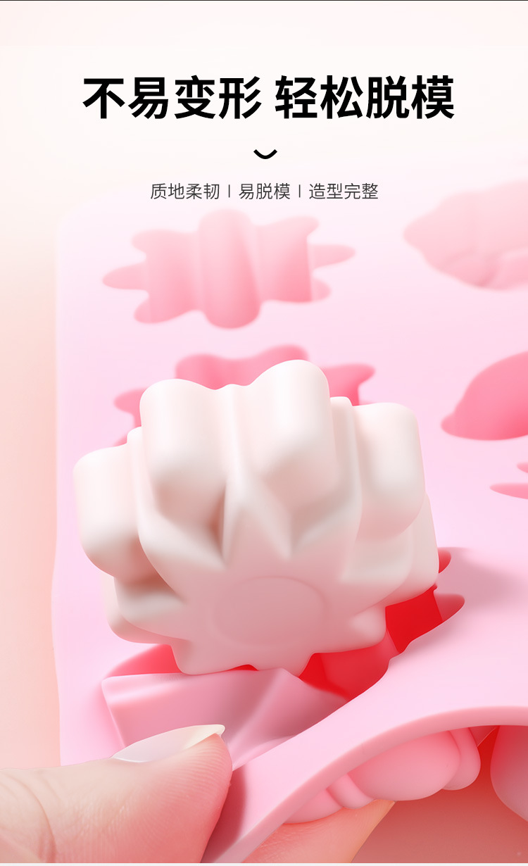 新款彩虹太阳花朵系列巧克力硅胶没事模具食品级易脱模巧克力模具详情3