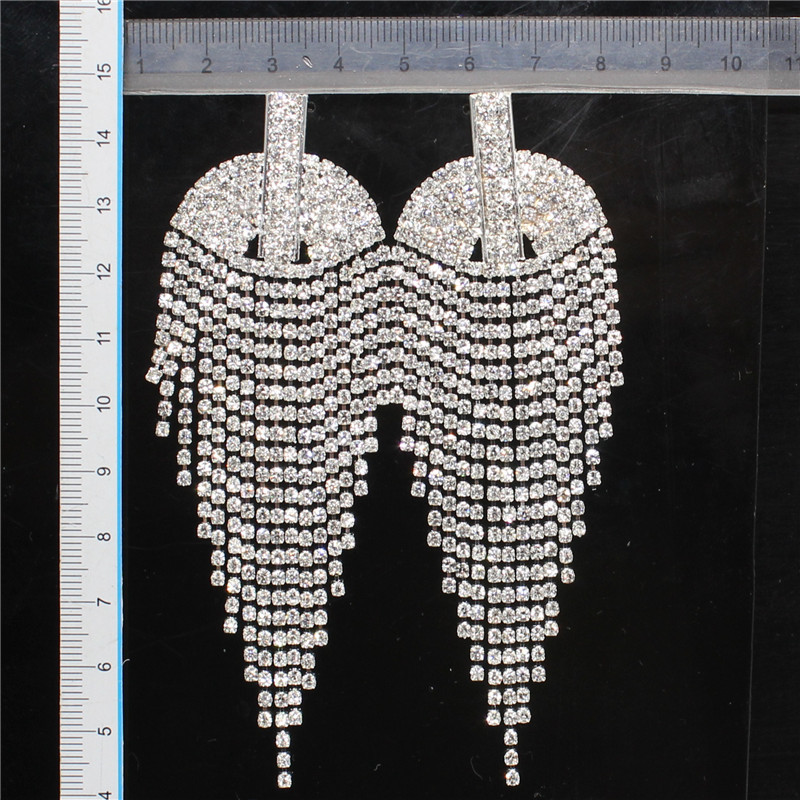 爪链流苏链装饰耳环长款耳针钻链耳饰品女孩首饰铜爪烧焊厂家直销详情18