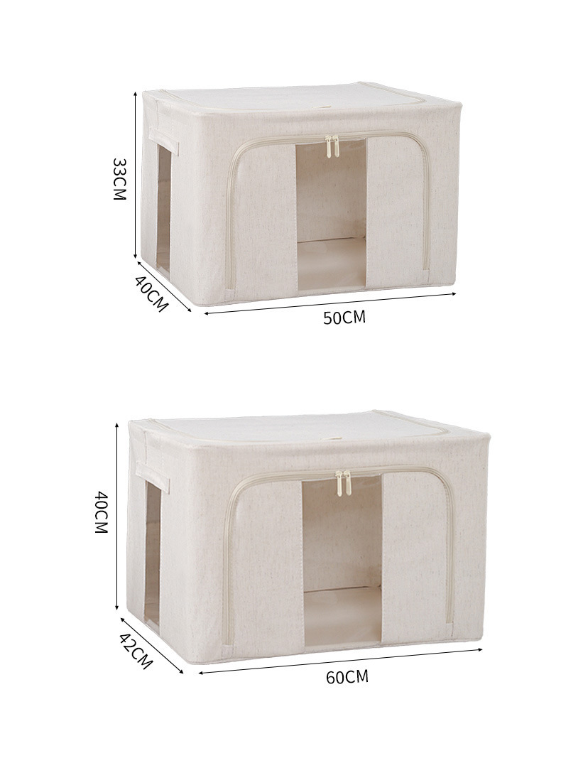 High-quality Tianshan cotton and linen washable storage box recommended by the consignment organizer for household clothes and quilts pic 8